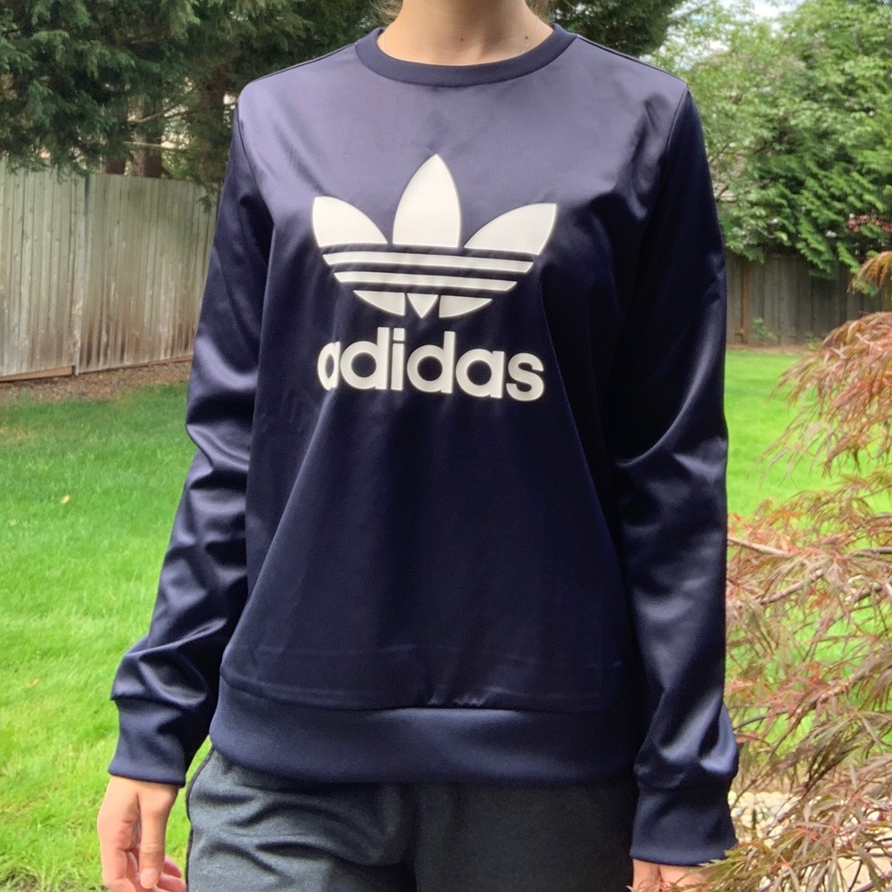Adidas navy blue long sleeve top shirt